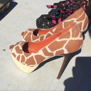 Just Fabulous Giraffe Print Heels